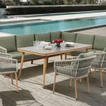 ALICANTE KÜLTÉRI ÉTKEZŐSZETT ZÖLD XL, 1+1+2 SAROKÜLŐ, SZÉKKEL