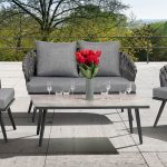 EMILIA KÜLTÉRI ÉTKEZŐSZETT SÖTÉTSZÜRKE 2+1+1