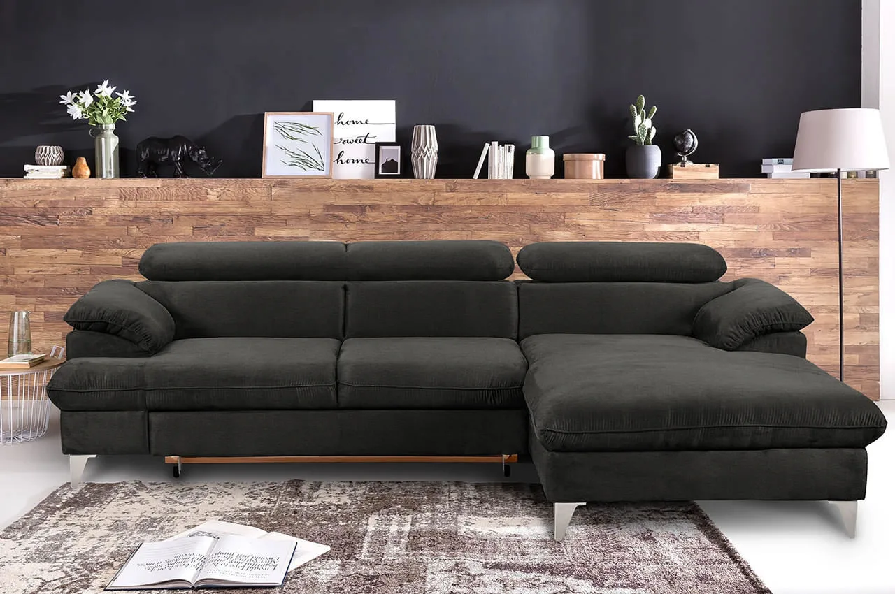 david-cotta-ecksofa-mit-recamiere-rechts-g010-schwarz-milieu David L Kanapé - Image 1