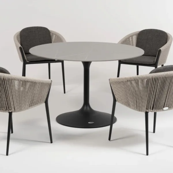 Verona szürke kültéri kerek étkezőasztal